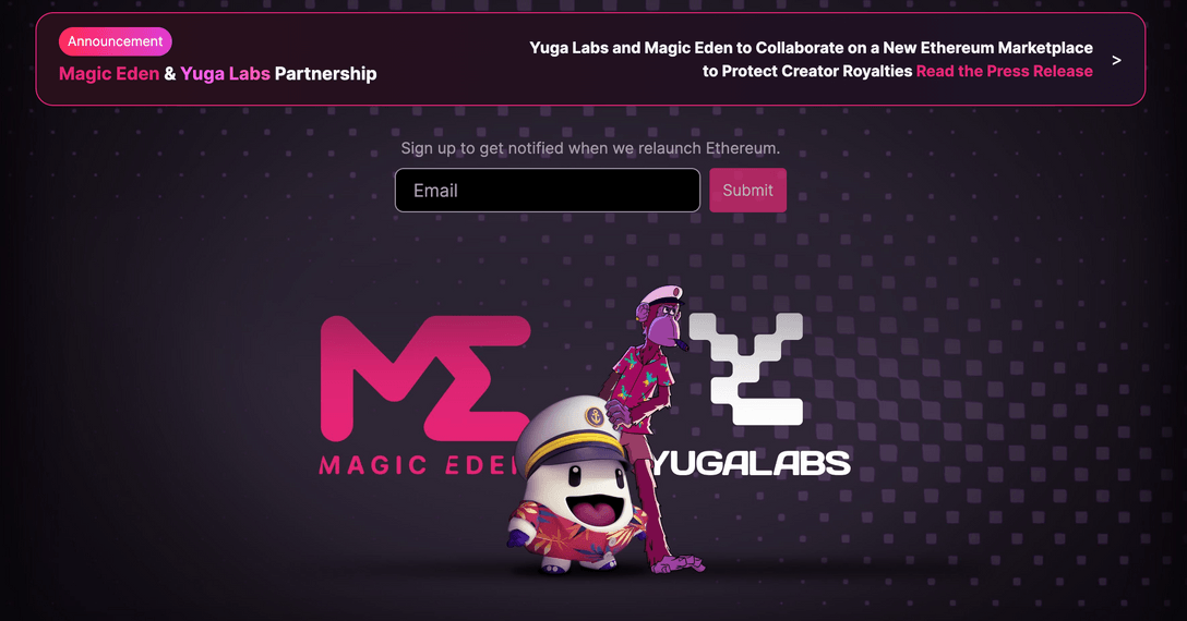 Magic Eden and Yuga Labs partnership new Ethereum marketplace