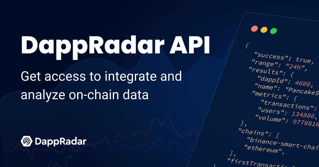 DappRadar API launch announcement header