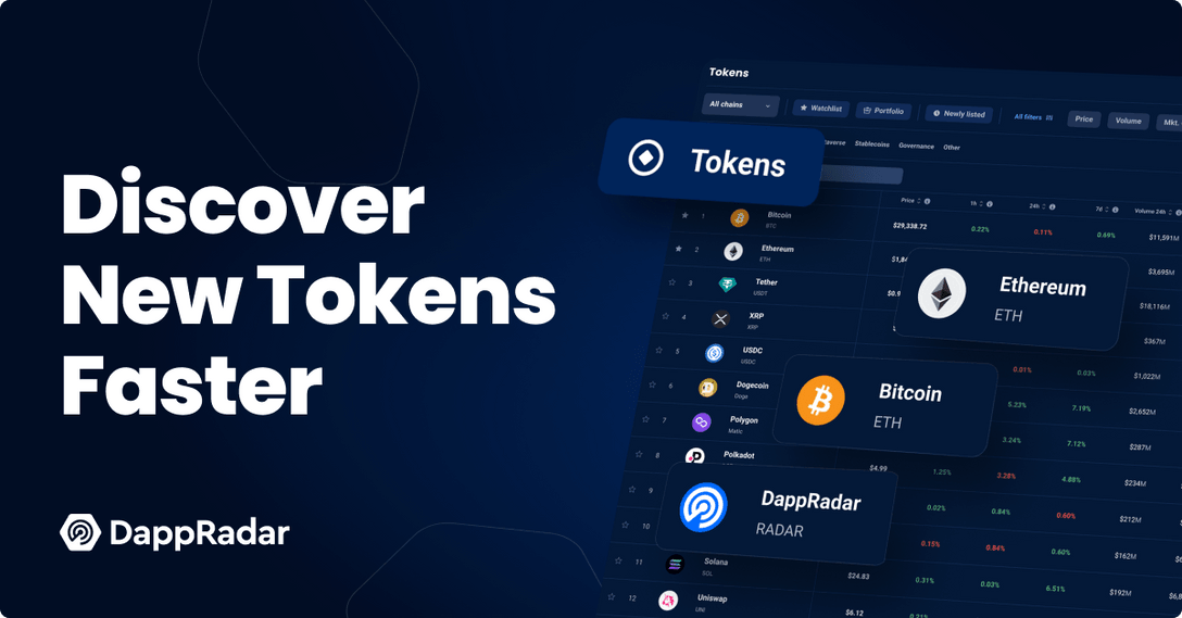 Crypto Discovery Shines With The New DappRadar Tokens Ranking