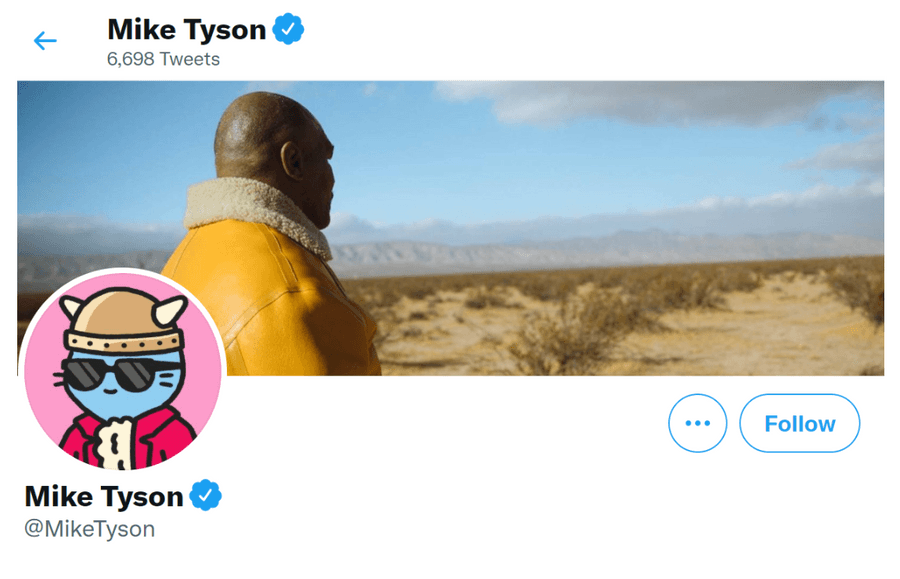 Mike Tyson used his Cool Cat NFT as PFP on Twitter