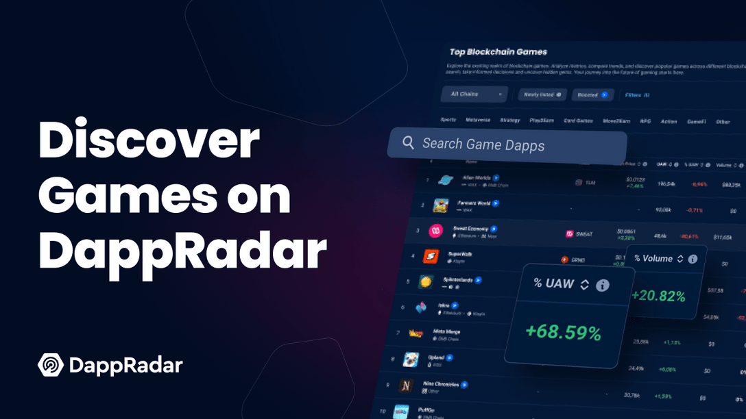 Discover Games on DappRadar Banner
