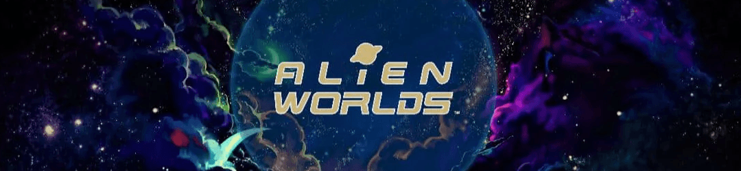 Alien Worlds logo screenshot Web3 game for mobile devices