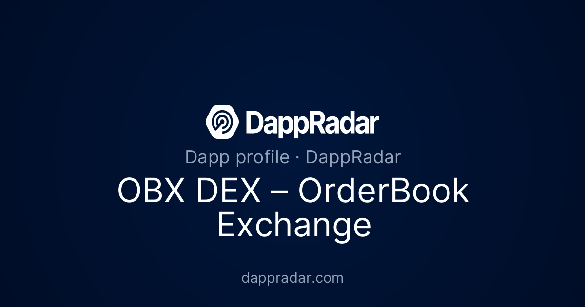 OBX DEX – OrderBook Exchange - Project Overview, Analytics, and Data ...