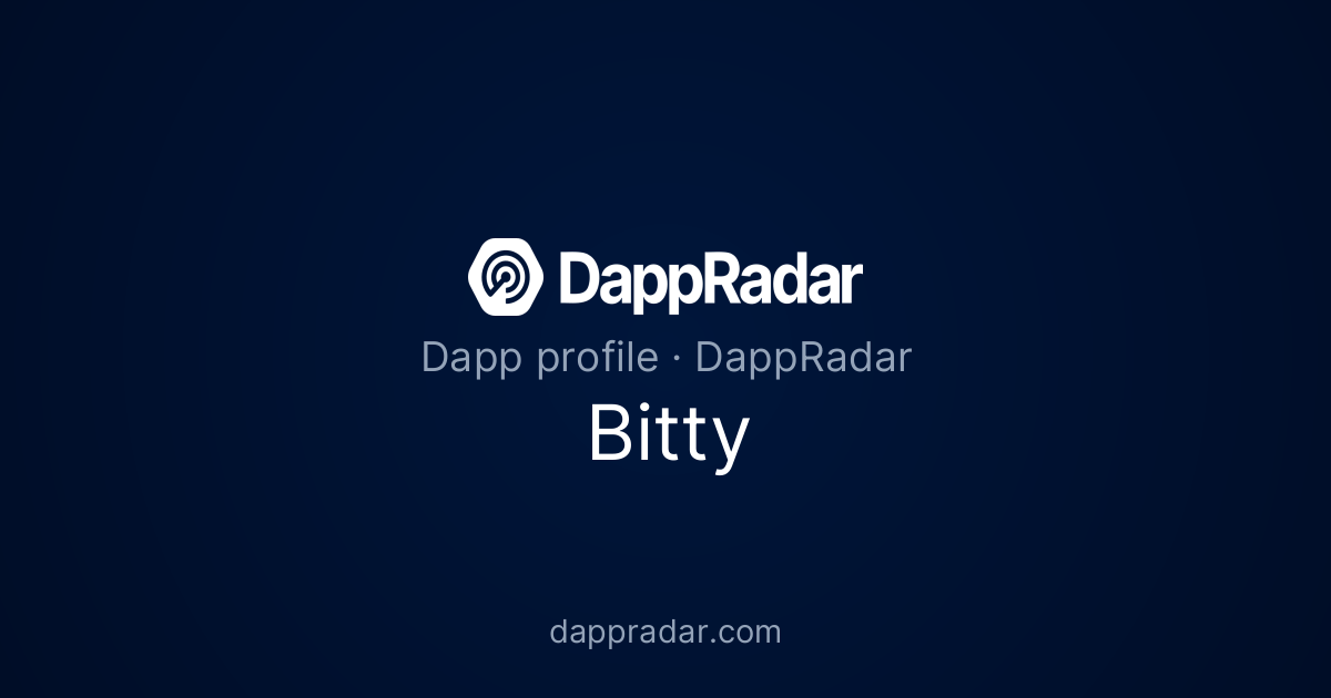Bitty - Project Overview, Analytics, and Data | DappRadar