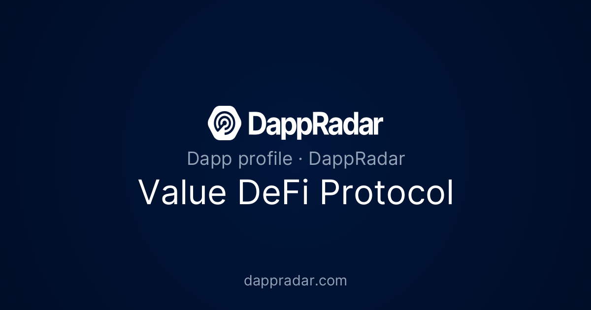 Value DeFi Protocol - Project Overview, Analytics, and Data | DappRadar