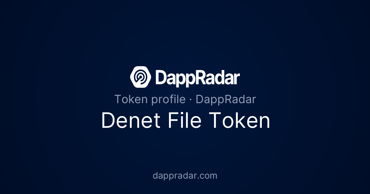 Denet File Token (DE) Price Chart, related dapps, projects & news ...