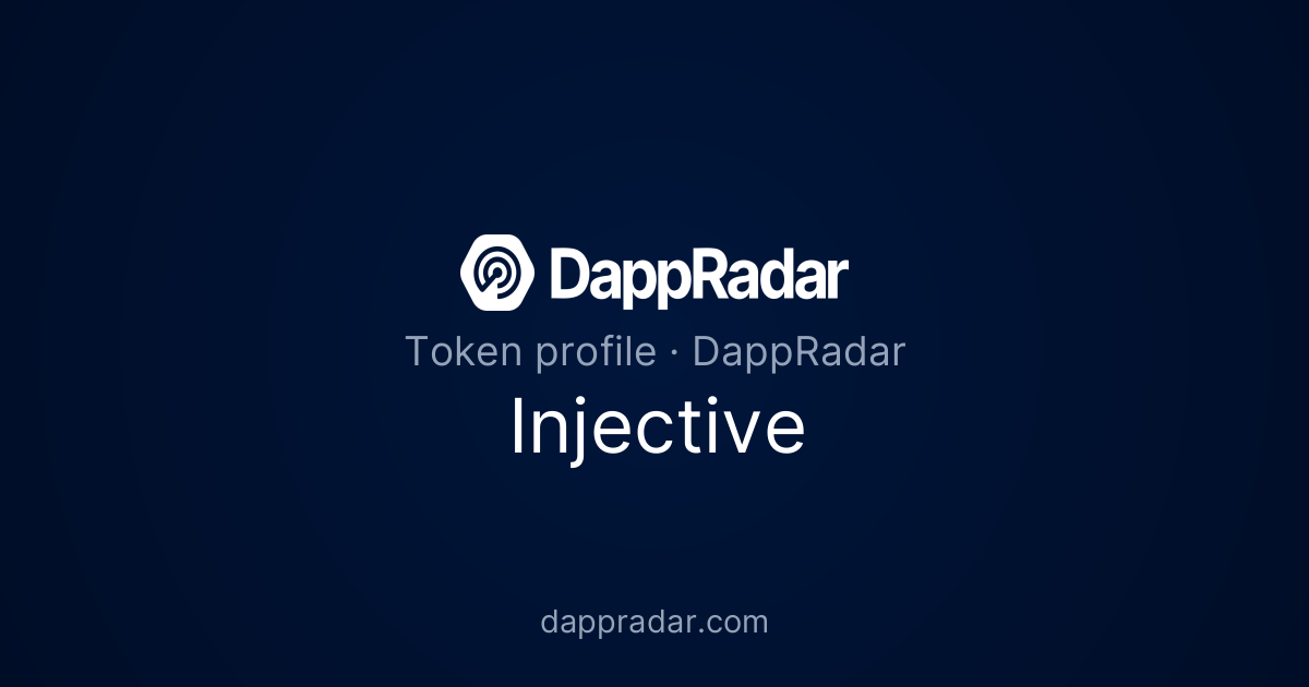 Injective (INJ) Price Chart, related dapps, projects & news | DappRadar